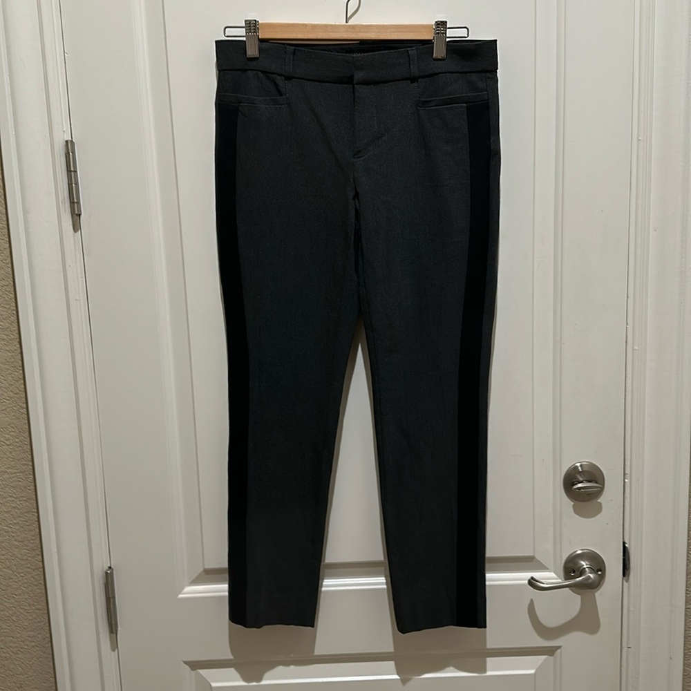 Banana Republic 2 petite charcoal, gray pants with black side, stripe worn once